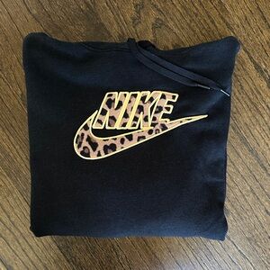 Nike Hoodie with Leopard Print Logo